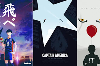 design custom movie film anime music poster vintage cinematic event poster art