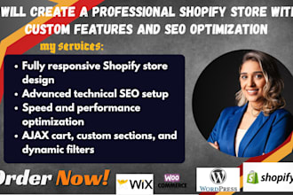 build a professional shopify store custom features and SEO ajax cart integration