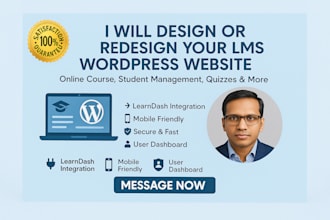 create lms wordpress website and learndash lms web