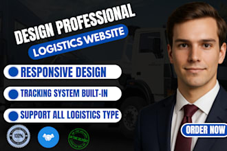 design courier, logistics, transportation, trucking, or towing service website