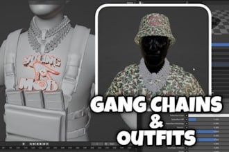 make fivem custom chain, fivem gang clothing, custom pocket flag, drippy bandana