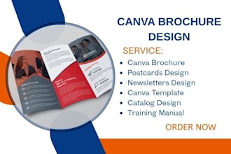 do canva brochure, template, training manual, editable brochure and newsletter