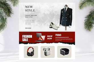 create website banner, web slidder , static banner and shopify banner
