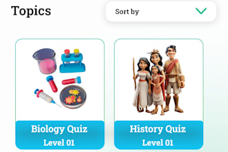 design engaging UI UX for kid learning, e learning and quiz game educational app