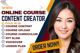 do online course content curriculum, lesson plan course creation, website design