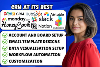 setup notion dubsado crm monday crm airtable crm zoho crm hubspot oro honeybook