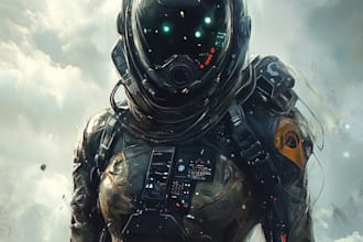make a sci fi character and sci fi art