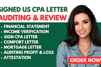 sign US audit CPA, review financial statement, audit financial CPA, CPA letter