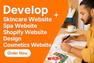 develop skincare website, spa website, shopify website design, cosmetics website