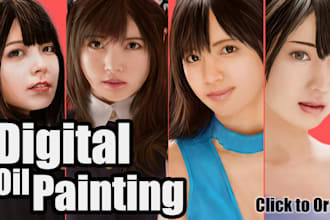 paint your portrait digitally with oil painting style, no ai