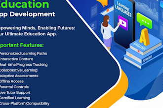 develop educational app ,elearning app, online course app, ai quiz app