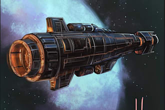 draw custom spaceship sci fi steampunk nft