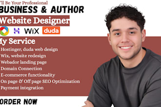 redesign hostinger webador duda wix business website author landing page design