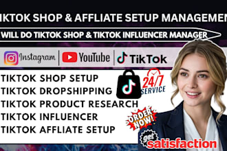 set up tiktok shop tik tok affiliate influencer marketing research manager