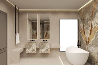do modern bathroom interior design, 3d design and rendering