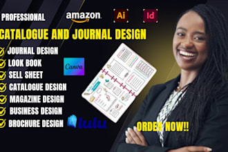 design product catalog, catalogue sell sheet workbook brochure journal design