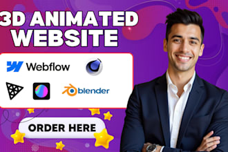 design webflow 3d animated website threejs 3d animation 3d lottie animation
