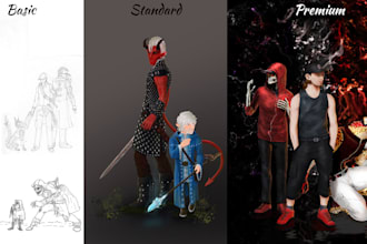 draw 2d character illustrations or tokens for your story or ttrpg