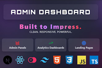 build a beautiful dashboard UI for your admin app or landing page