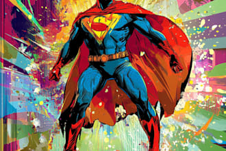 design an amazing superhero pop art