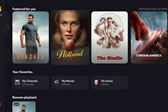 build iptv app, smart tv, samsung tv, lg app, live channel with payment gateway