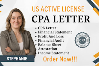 audit financial US CPA, review financial statement, mortgage or comfort letter