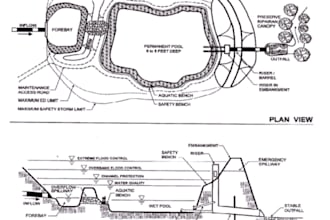 detention or retention pond design for flood control and drainage planning