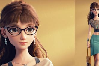 do realistic 3d character design, 3d game character, character modelling, 3d nft