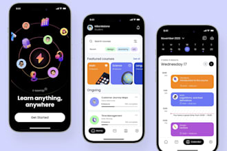 do UI UX design for an online course platform or elearning app with figma