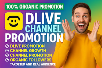 do dlive channel promotion to boost organic followers and organic viewers