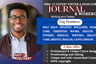 write and design journal workbook, worksheet, planner, logbook, checklist