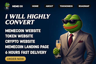 create a crypto meme coin website, token page , landing page