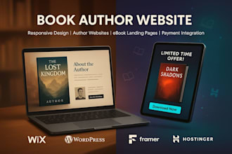 design book author website ebook landing page for marketing