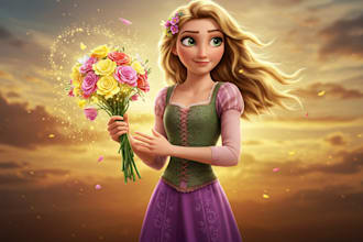 create magical disney style ai illustrations of your idea