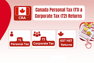 do canada tax return filing for personal t1 or corporate t2