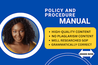 write business sops and manual policy standard operating procedure for you