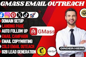 setup gmass and do pertronilize cold email campaign outreach on instantly