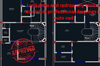 draw and redraw any kind of electrical professional drawings in auto cad
