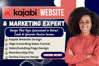 setup kajabi online course kajabi website design kajabi sales funnel landingpage
