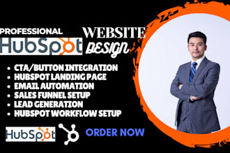 hubspot website expert landing page design, hubspot crm, sales, email workflow