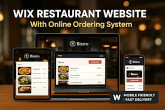 build, design and redesign restaurant wix website with online ordering system
