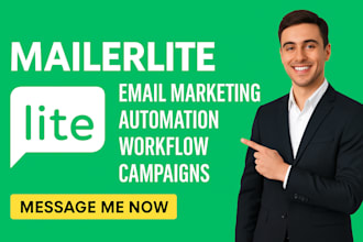 set up email marketing automation workflow landing page campaigns on mailerlite