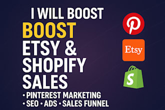 boost shopify etsy sales pinterest rank marketing sales funnel SEO ads