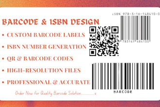 create custom barcode, isbn, and barcode label design, professional and unique