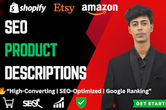 write SEO product descriptions for amazon shopify ecommerce