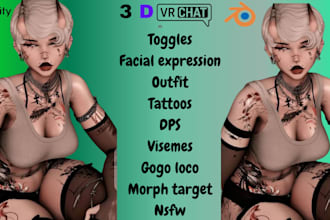 do custom vrchat avatar, vrchat, vrc character, furry avatar, femboy, anime vrc