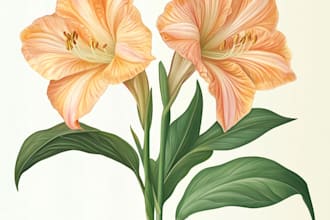 create realistic scientific botanical illustrations of flowers, plants