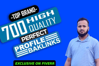create 700 google indexable seo social media manual profile backlinks