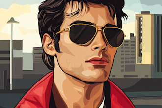 draw gta style vector cartoon portrait from your photo