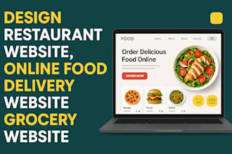 design restaurant website, online food delivery website, grocery website